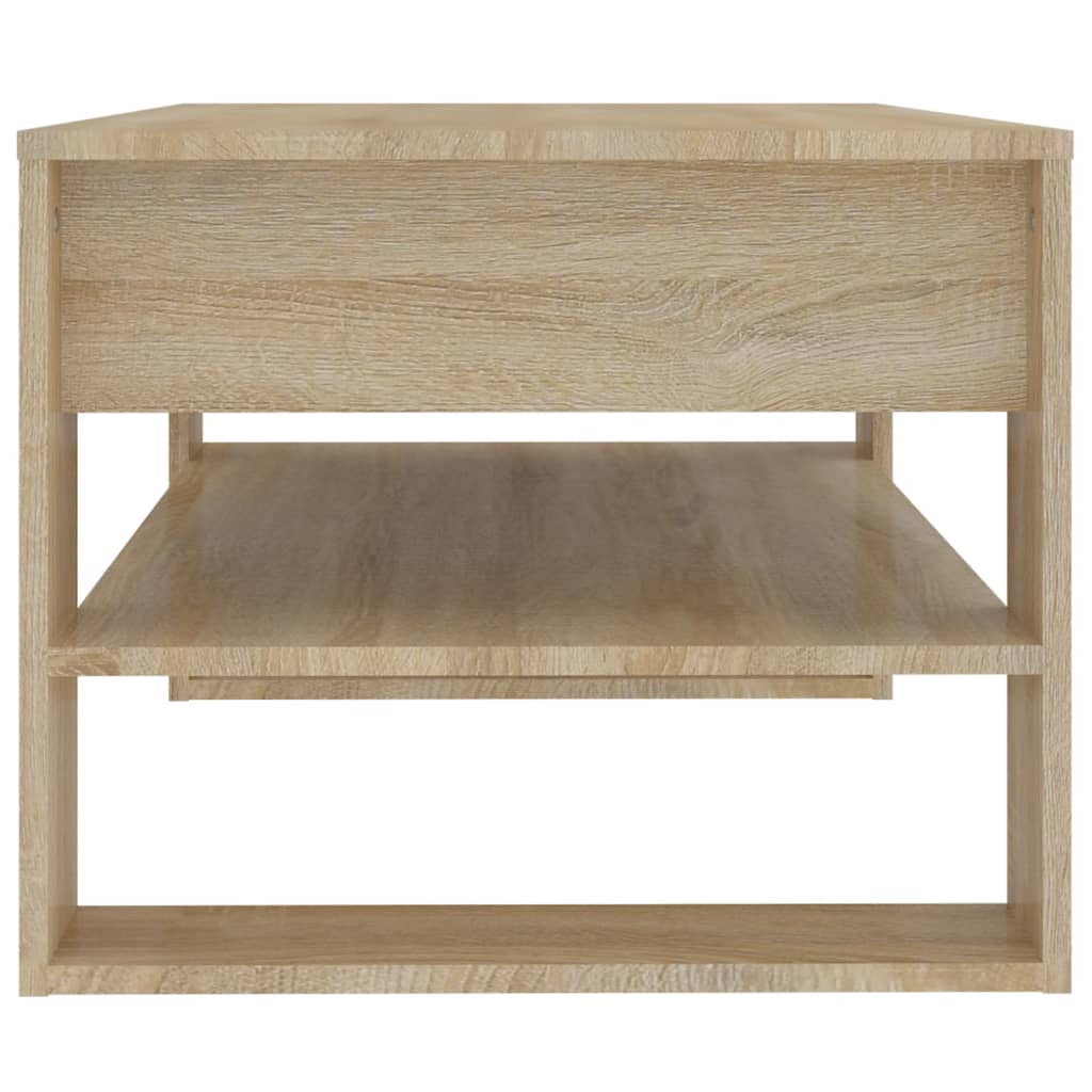 Salontafel 102x55x45 cm bewerkt hout sonoma eikenkleurig is nu te koop bij PeponiXL, paradijselijk wonen!