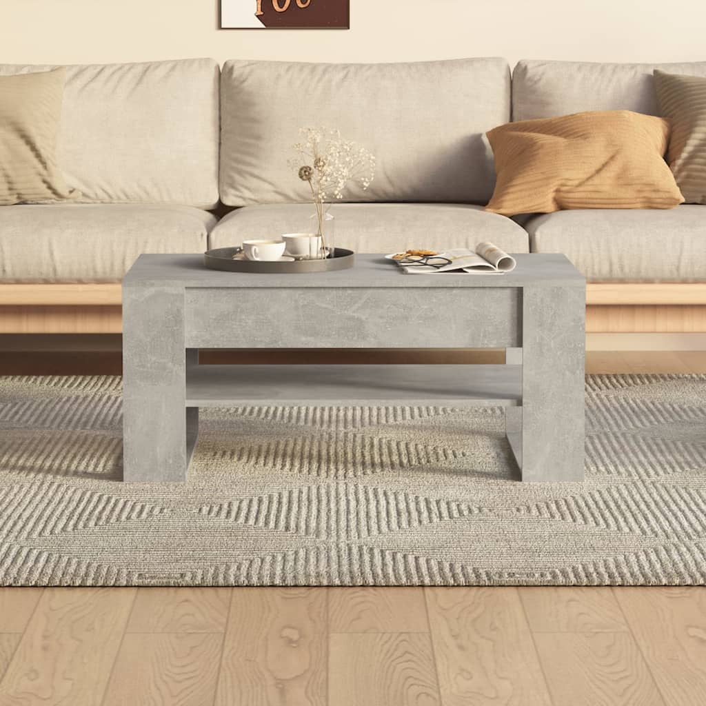 Salontafel 102x55x45 cm bewerkt hout betongrijs is nu te koop bij PeponiXL, paradijselijk wonen!