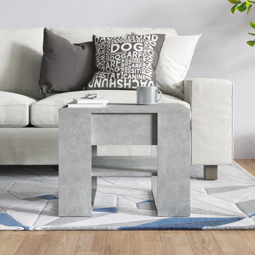 Salontafel 55,5x55x45 cm bewerkt hout betongrijs is nu te koop bij PeponiXL, paradijselijk wonen!