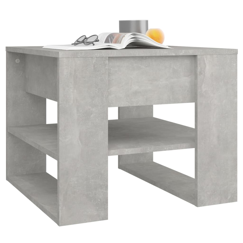 Salontafel 55,5x55x45 cm bewerkt hout betongrijs is nu te koop bij PeponiXL, paradijselijk wonen!