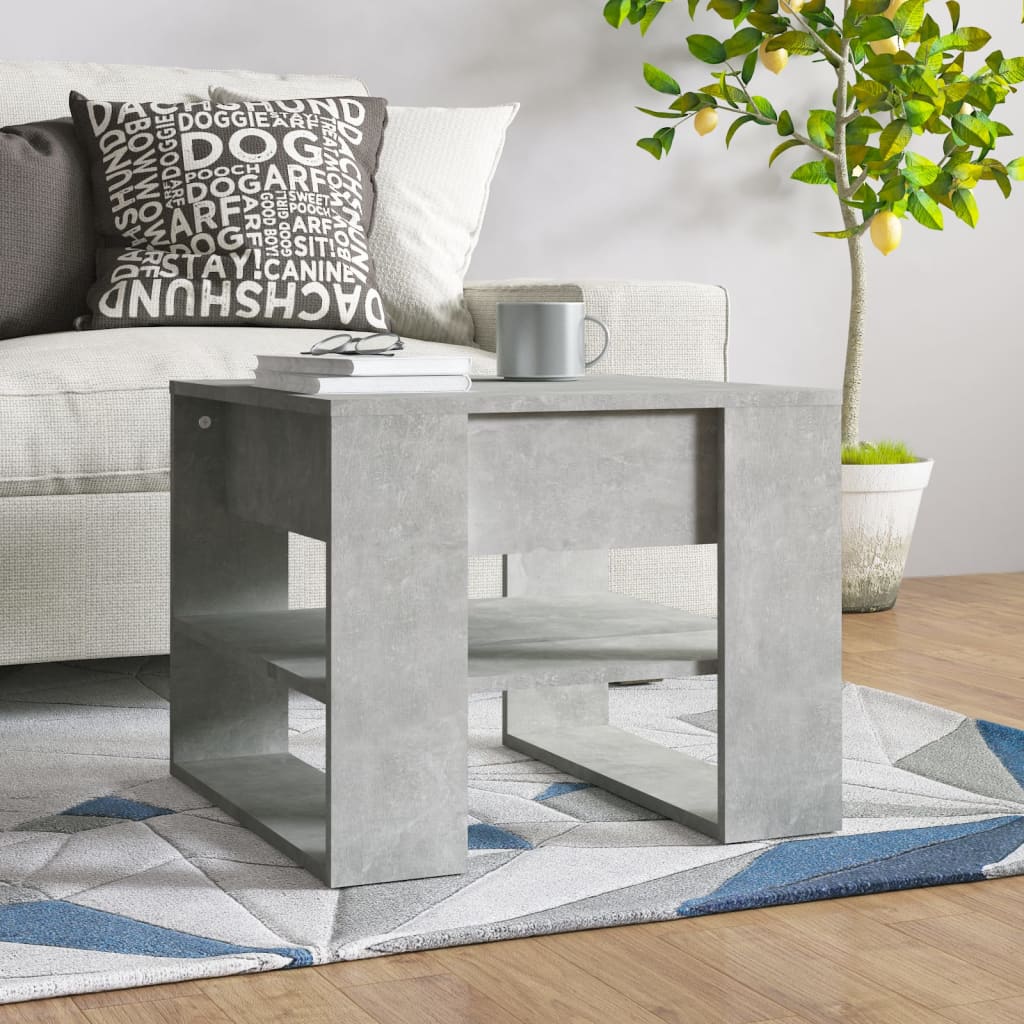 Salontafel 55,5x55x45 cm bewerkt hout betongrijs is nu te koop bij PeponiXL, paradijselijk wonen!