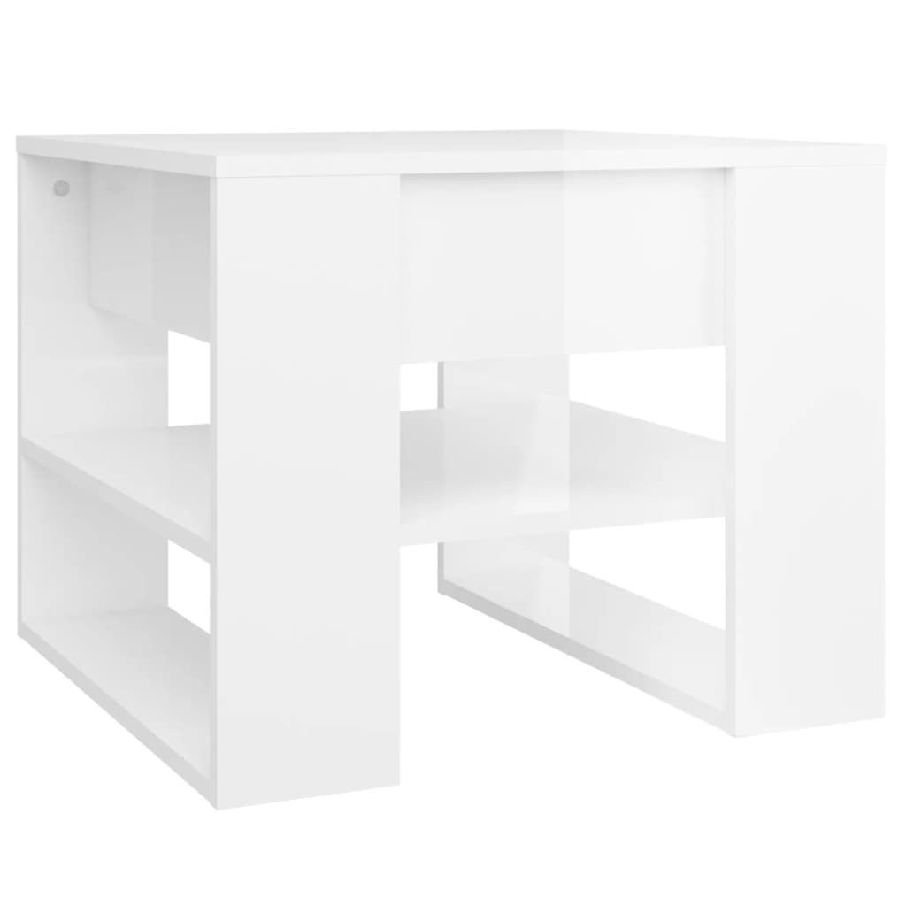 Salontafel 55,5x55x45 cm bewerkt hout hoogglans wit is nu te koop bij PeponiXL, paradijselijk wonen!