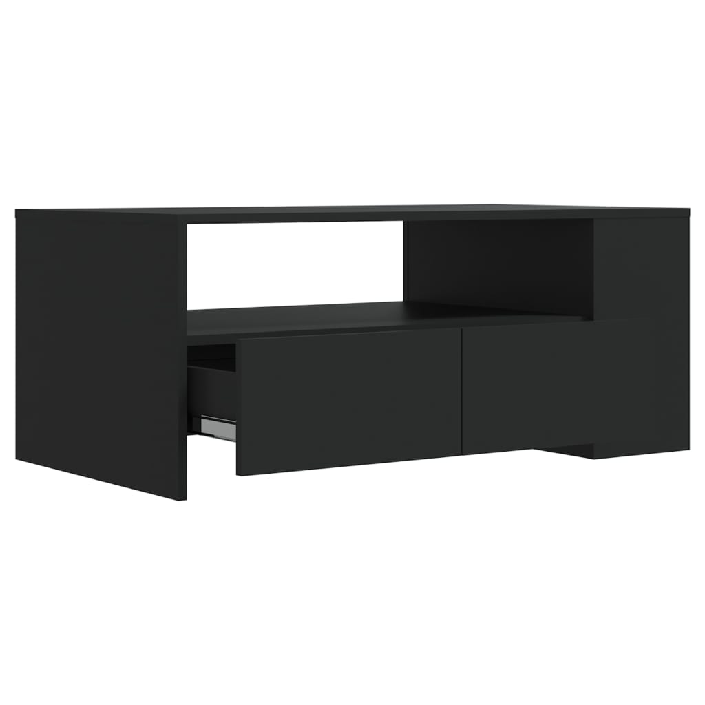 Salontafel 102x50x45 cm bewerkt hout zwart is nu te koop bij PeponiXL, paradijselijk wonen!