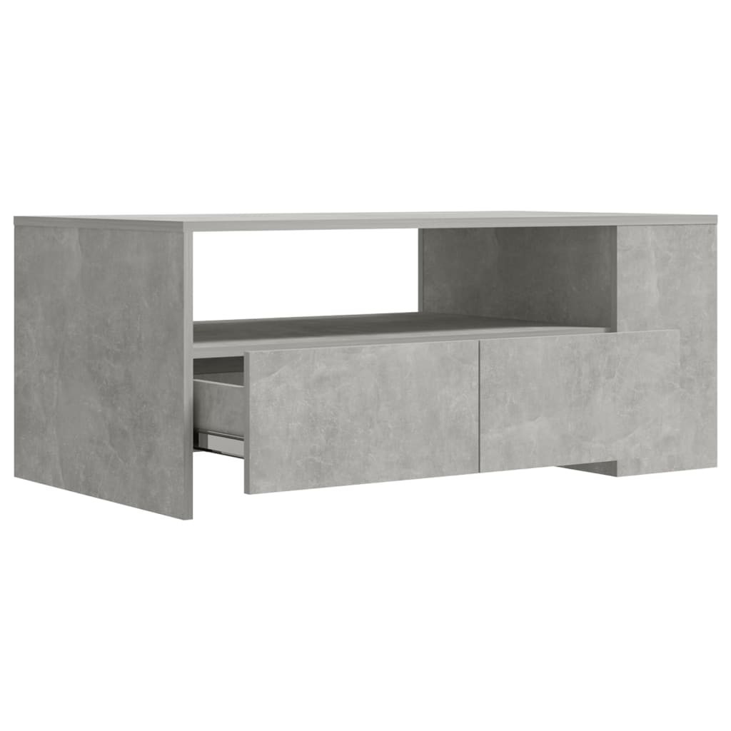 Salontafel 102x55x42 cm bewerkt hout betongrijs is nu te koop bij PeponiXL, paradijselijk wonen!