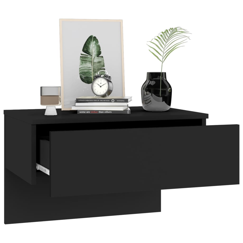 Nachtkastjes 2 st wandgemonteerd zwart is nu te koop bij PeponiXL, paradijselijk wonen!