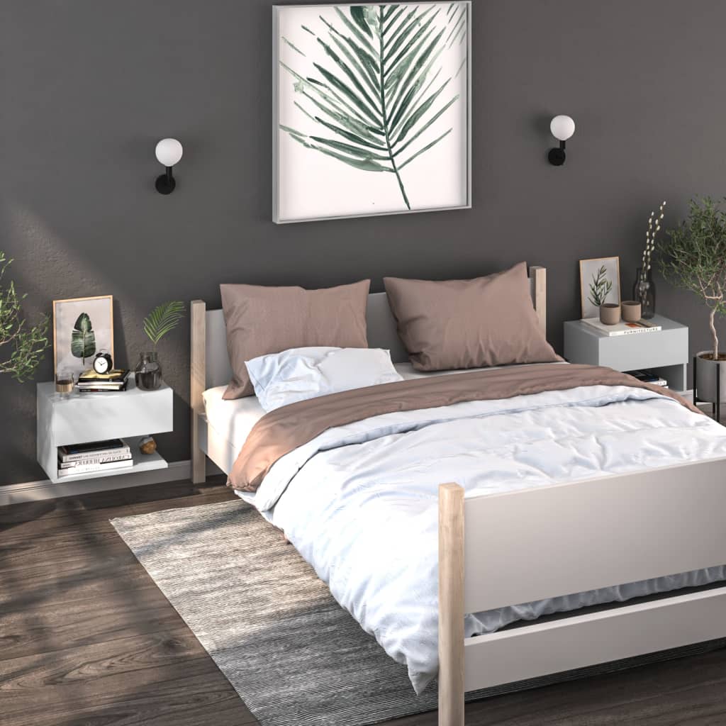 Nachtkastjes 2 st wandgemonteerd wit is nu te koop bij PeponiXL, paradijselijk wonen!