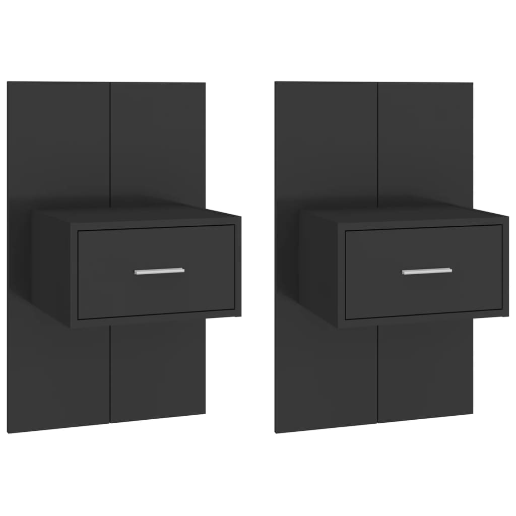 Nachtkastjes 2 st wandgemonteerd zwart is nu te koop bij PeponiXL, paradijselijk wonen!