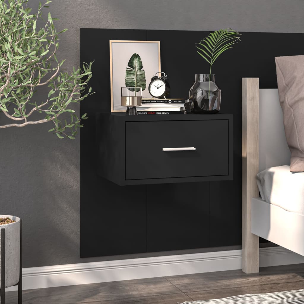 Nachtkastjes 2 st wandgemonteerd zwart is nu te koop bij PeponiXL, paradijselijk wonen!