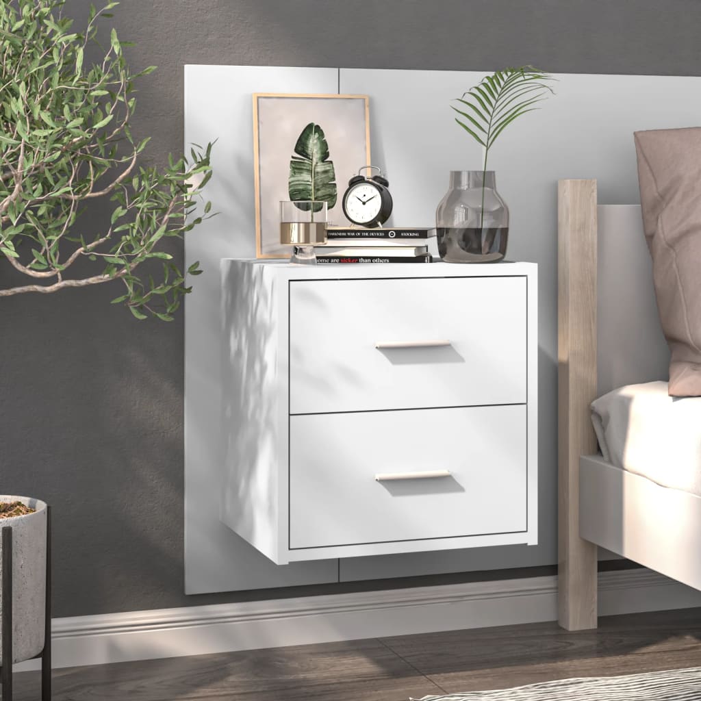 Nachtkastjes 2 st wandgemonteerd hoogglans wit is nu te koop bij PeponiXL, paradijselijk wonen!
