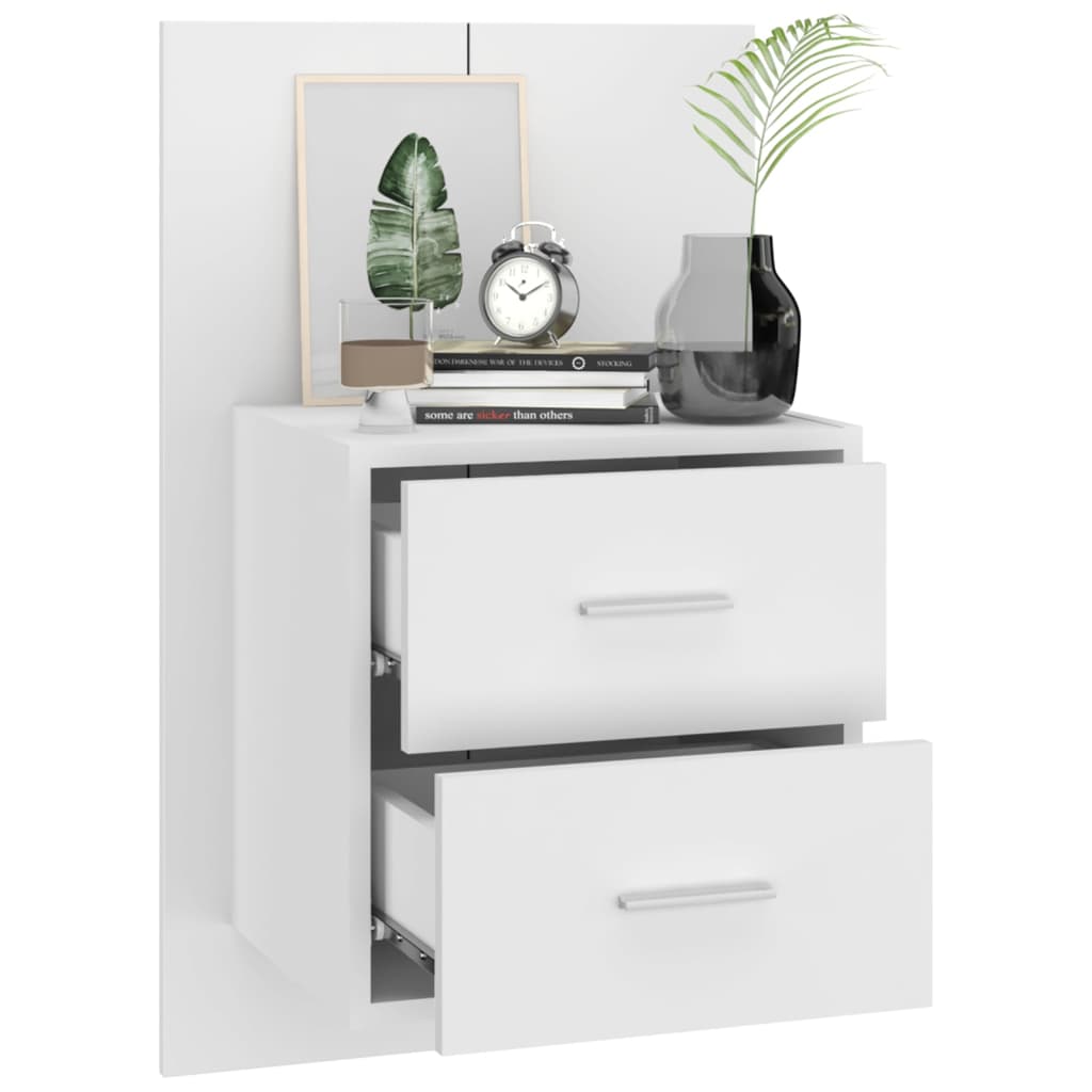 Nachtkastjes 2 st wandgemonteerd hoogglans wit is nu te koop bij PeponiXL, paradijselijk wonen!