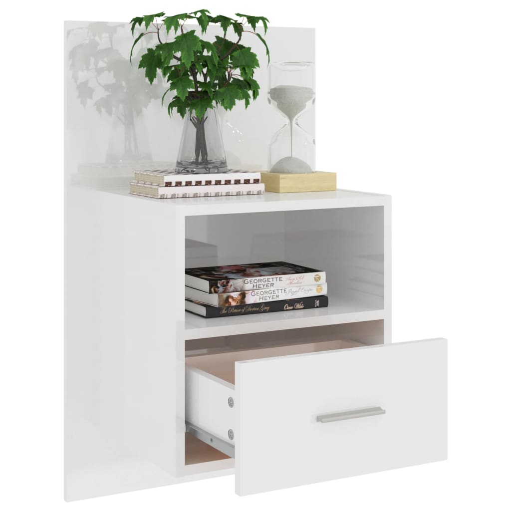 Nachtkastjes 2 st wandgemonteerd hoogglans wit is nu te koop bij PeponiXL, paradijselijk wonen!