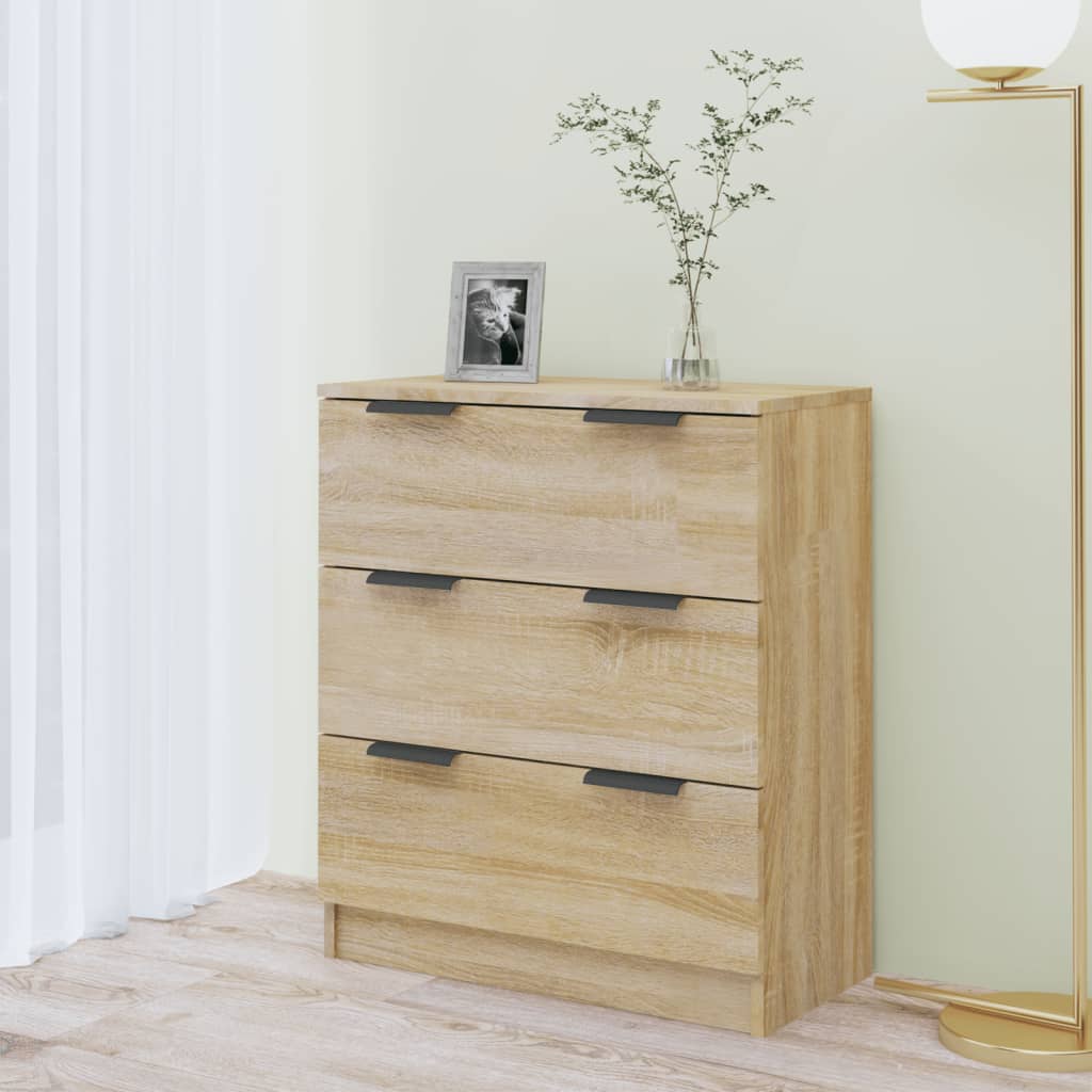 Dressoir 60x30x70 cm bewerkt hout sonoma eikenkleurig is nu te koop bij PeponiXL, paradijselijk wonen!