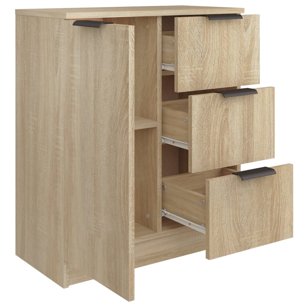 Dressoir 60x30x70 cm bewerkt hout sonoma eikenkleurig is nu te koop bij PeponiXL, paradijselijk wonen!