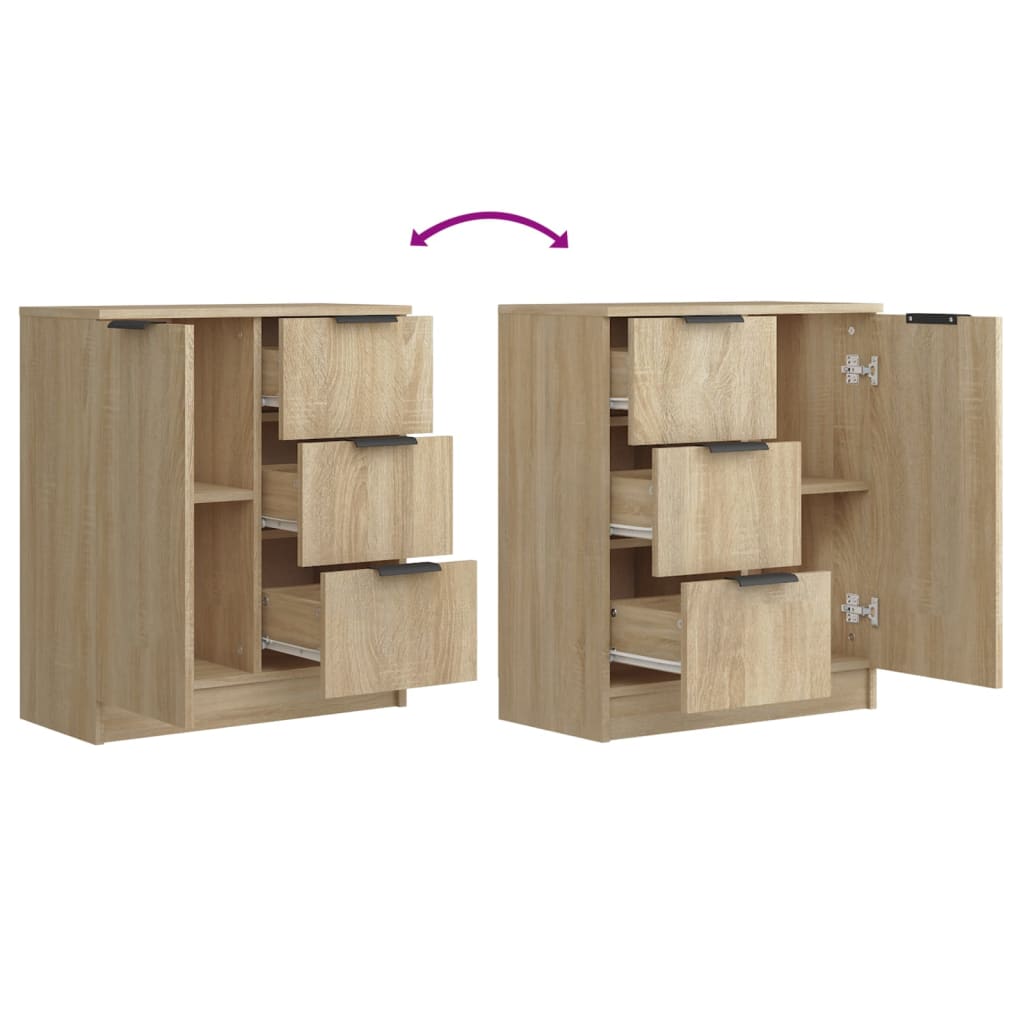 Dressoir 60x30x70 cm bewerkt hout sonoma eikenkleurig is nu te koop bij PeponiXL, paradijselijk wonen!