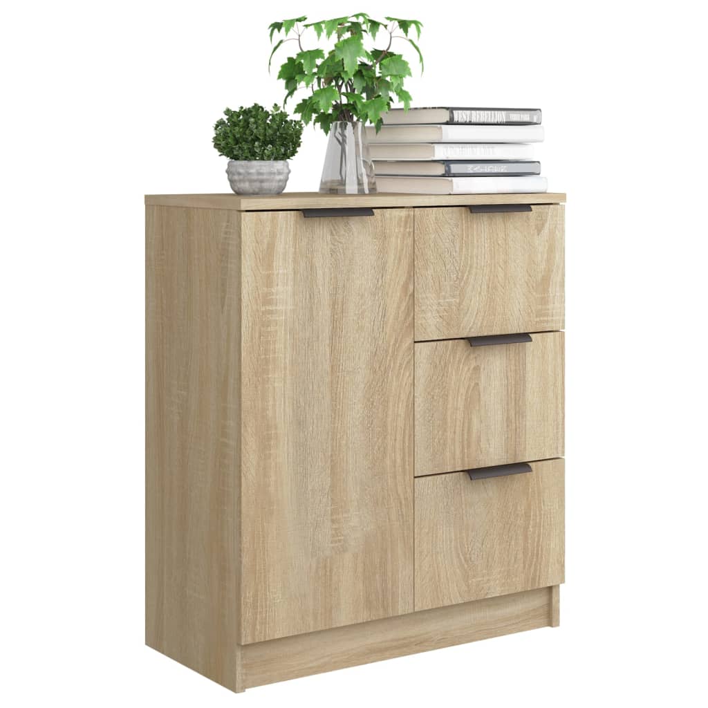 Dressoir 60x30x70 cm bewerkt hout sonoma eikenkleurig is nu te koop bij PeponiXL, paradijselijk wonen!