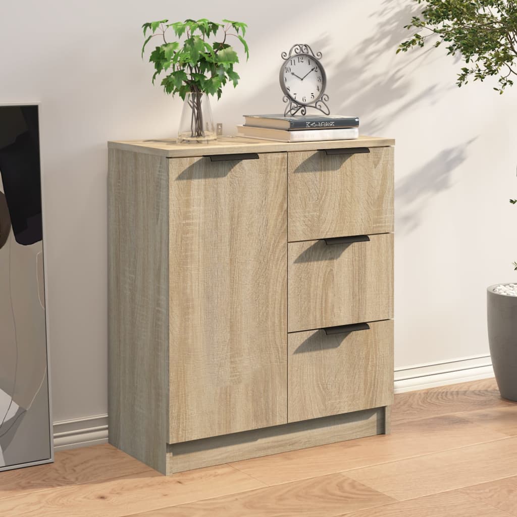 Dressoir 60x30x70 cm bewerkt hout sonoma eikenkleurig is nu te koop bij PeponiXL, paradijselijk wonen!