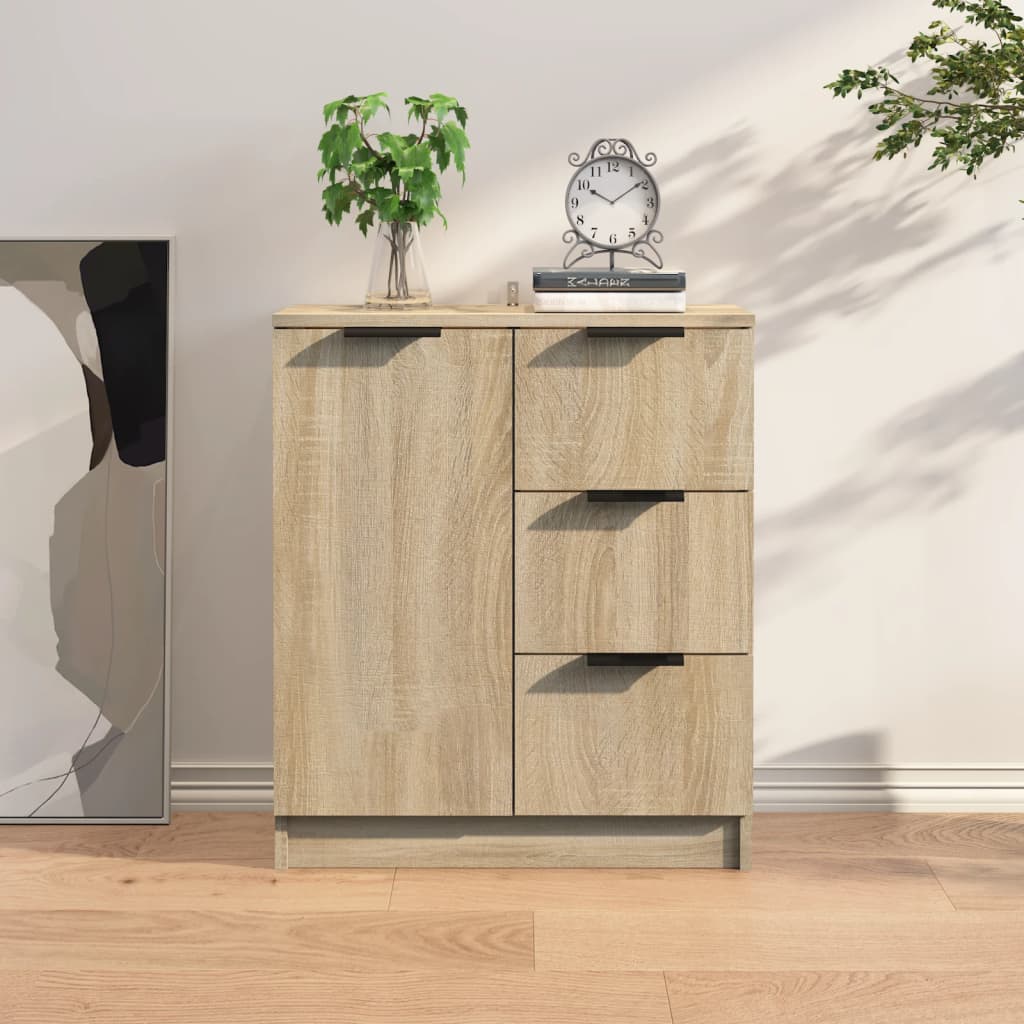 Dressoir 60x30x70 cm bewerkt hout sonoma eikenkleurig is nu te koop bij PeponiXL, paradijselijk wonen!