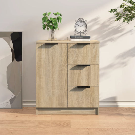 Dressoir 60x30x70 cm bewerkt hout sonoma eikenkleurig is nu te koop bij PeponiXL, paradijselijk wonen!
