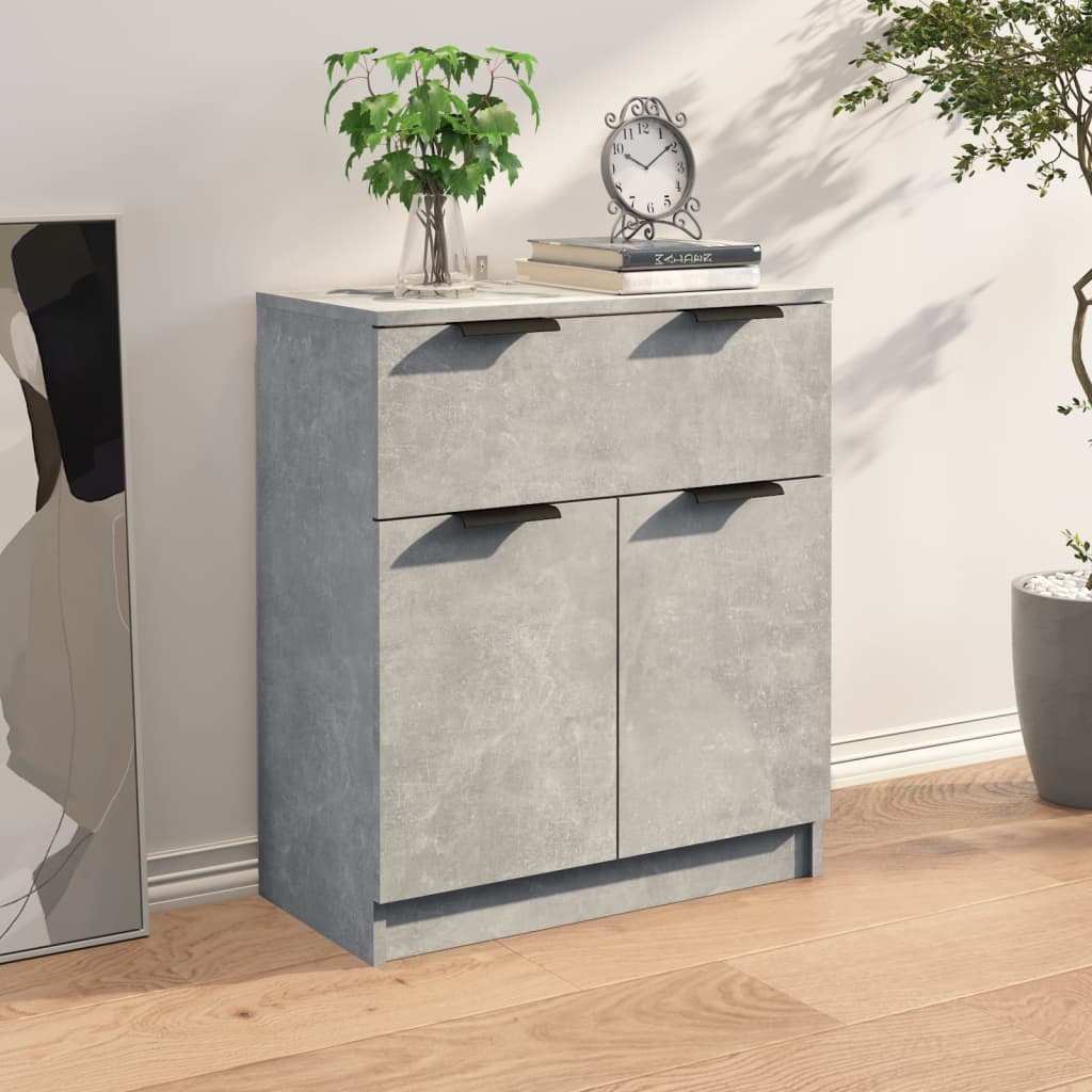 Dressoir 60x30x70 cm bewerkt hout betongrijs is nu te koop bij PeponiXL, paradijselijk wonen!