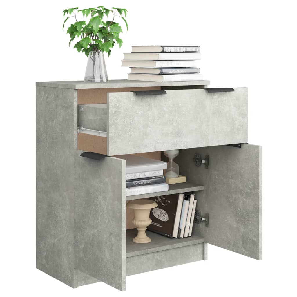 Dressoir 60x30x70 cm bewerkt hout betongrijs is nu te koop bij PeponiXL, paradijselijk wonen!