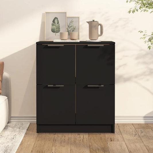 Dressoir 60x30x70 cm bewerkt hout zwart is nu te koop bij PeponiXL, paradijselijk wonen!