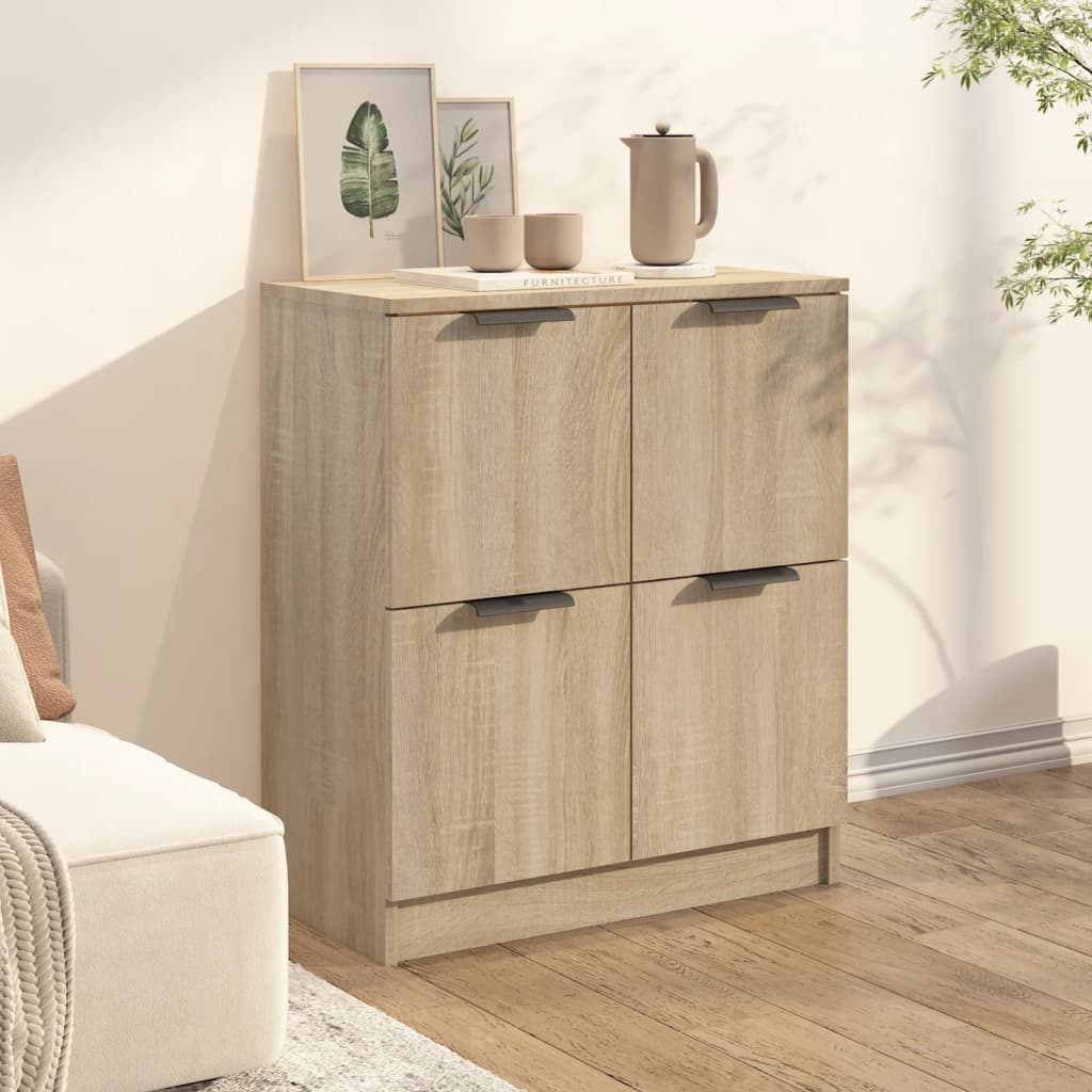 Dressoir 60x30x70 cm bewerkt hout sonoma eikenkleurig is nu te koop bij PeponiXL, paradijselijk wonen!