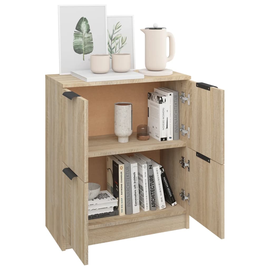 Dressoir 60x30x70 cm bewerkt hout sonoma eikenkleurig is nu te koop bij PeponiXL, paradijselijk wonen!