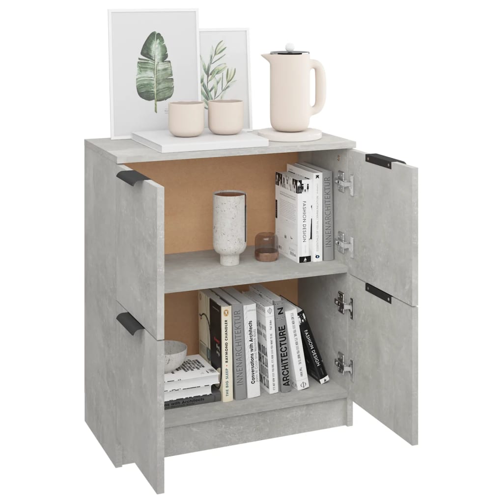 Dressoir 60x30x70 cm bewerkt hout betongrijs is nu te koop bij PeponiXL, paradijselijk wonen!