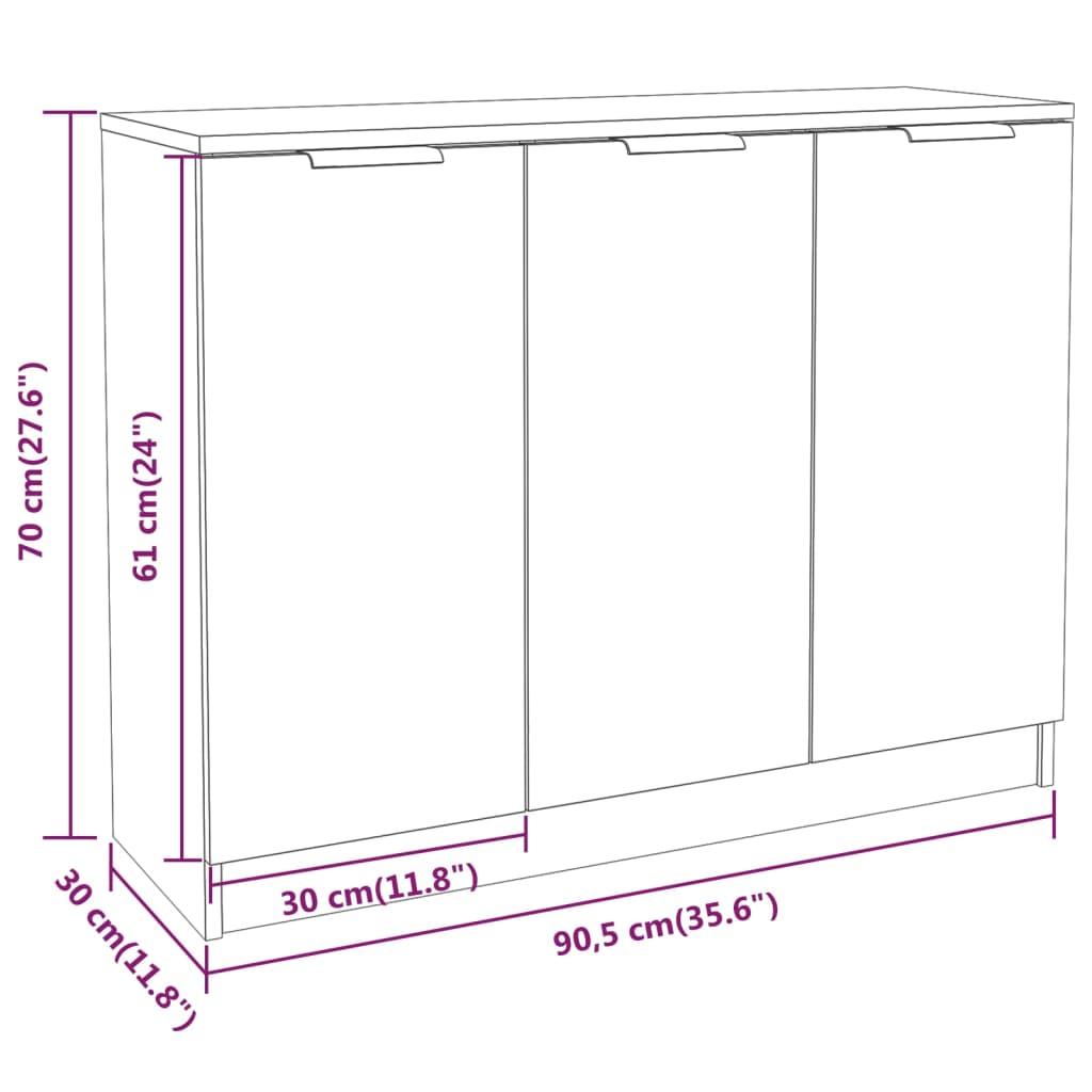 Dressoir 90,5x30x70 cm bewerkt hout wit is nu te koop bij PeponiXL, paradijselijk wonen!
