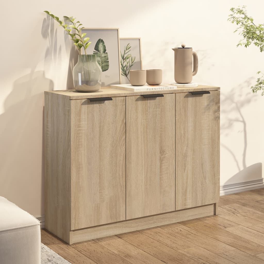 Dressoir 90,5x30x70 cm bewerkt hout sonoma eikenkleurig is nu te koop bij PeponiXL, paradijselijk wonen!