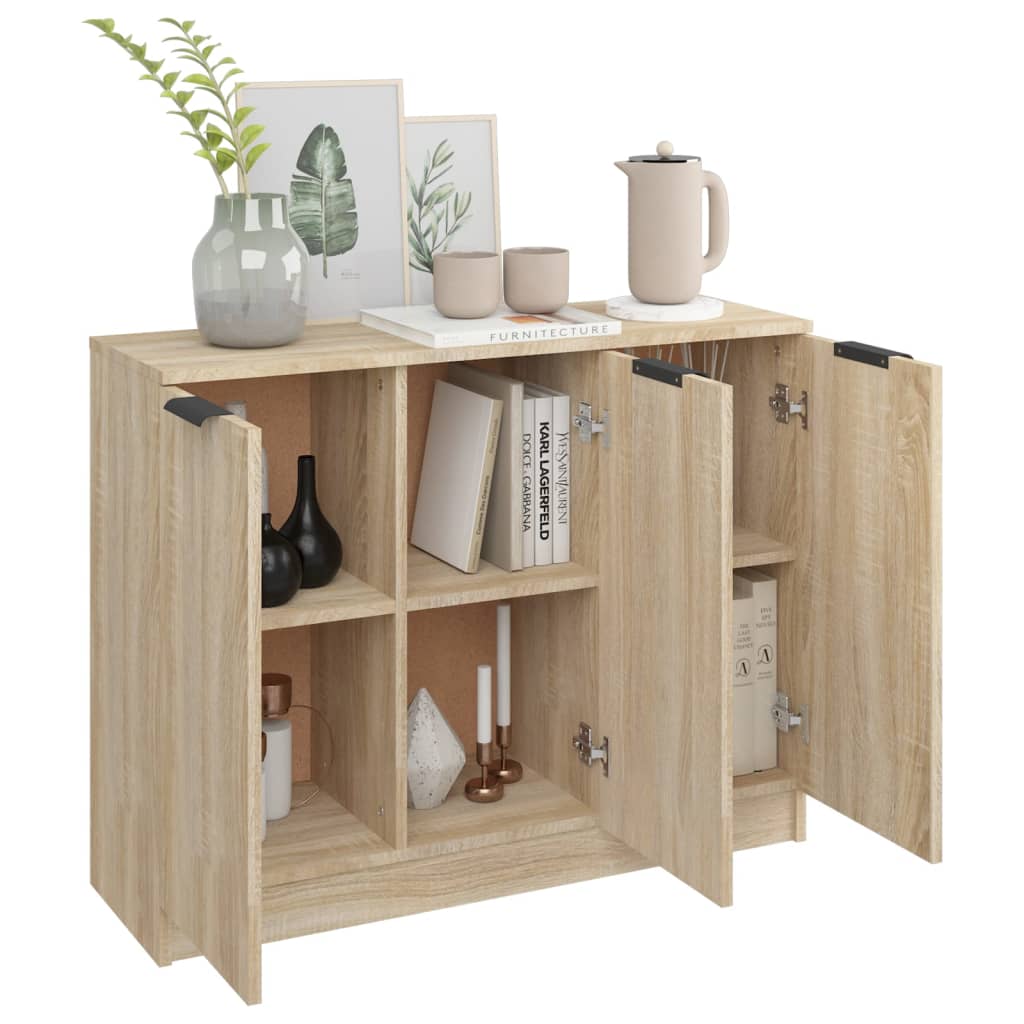 Dressoir 90,5x30x70 cm bewerkt hout sonoma eikenkleurig is nu te koop bij PeponiXL, paradijselijk wonen!