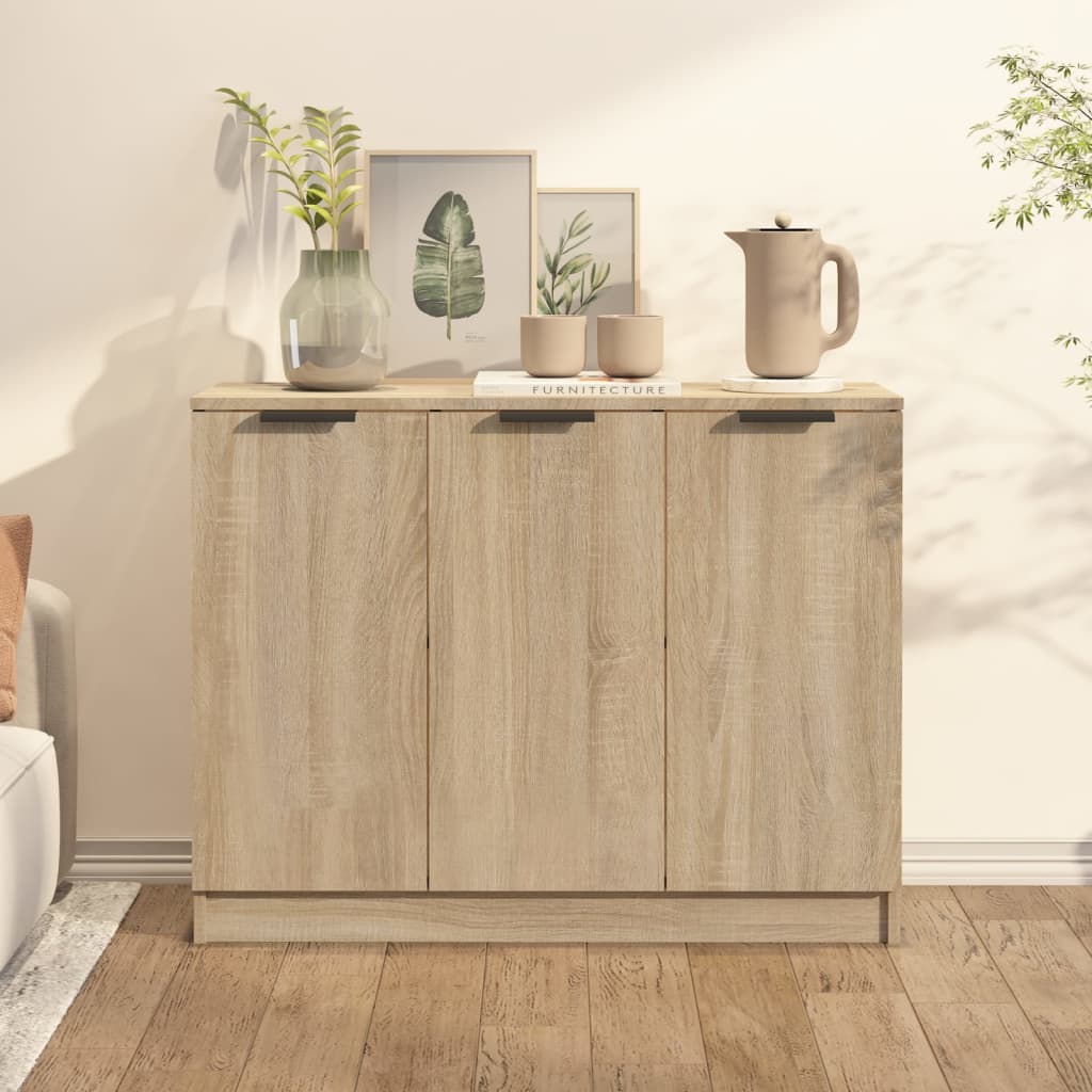 Dressoir 90,5x30x70 cm bewerkt hout sonoma eikenkleurig is nu te koop bij PeponiXL, paradijselijk wonen!