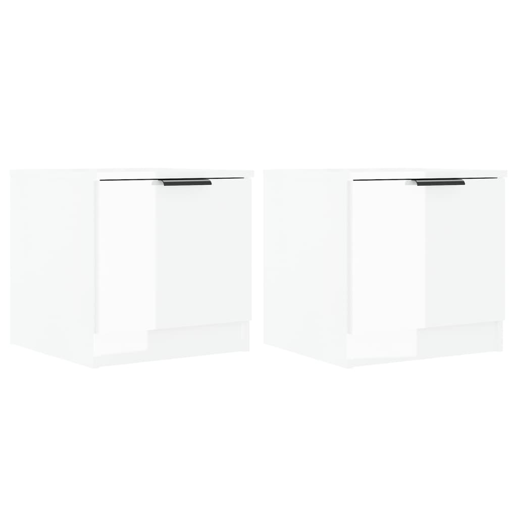 Nachtkastjes 2 st 40x39x40 cm hoogglans wit is nu te koop bij PeponiXL, paradijselijk wonen!