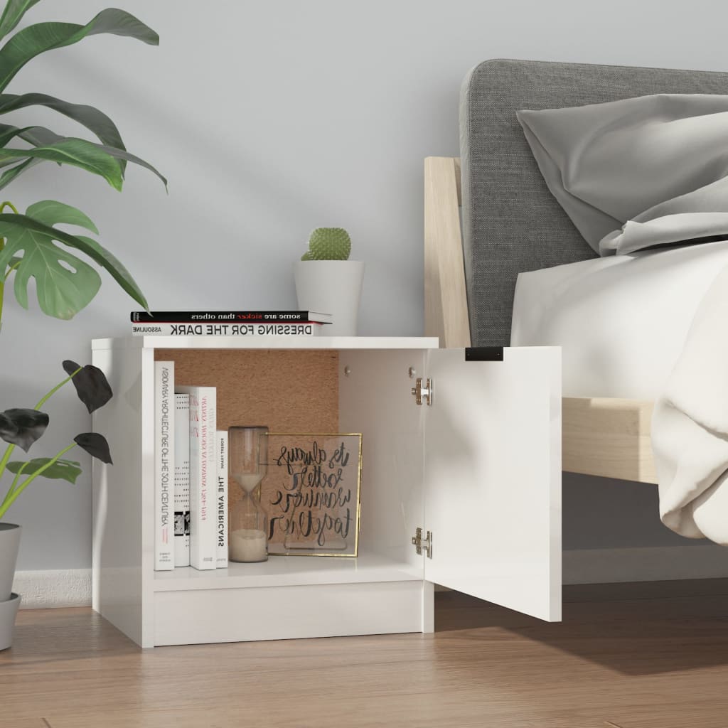 Nachtkastjes 2 st 40x39x40 cm hoogglans wit is nu te koop bij PeponiXL, paradijselijk wonen!