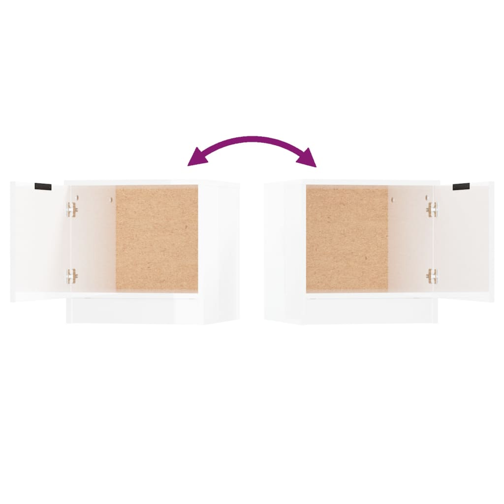 Nachtkastjes 2 st 40x39x40 cm hoogglans wit is nu te koop bij PeponiXL, paradijselijk wonen!