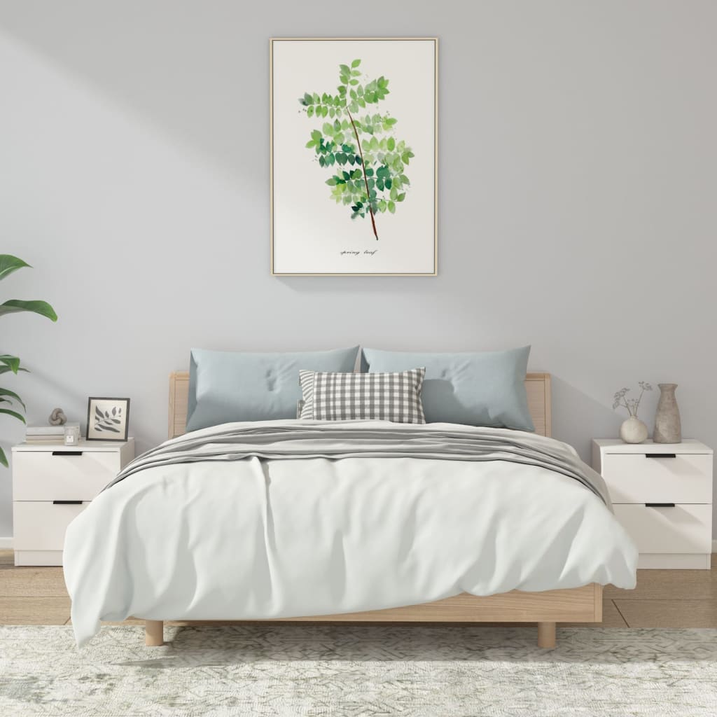 Nachtkastjes 2 st bewerkt hout wit is nu te koop bij PeponiXL, paradijselijk wonen!