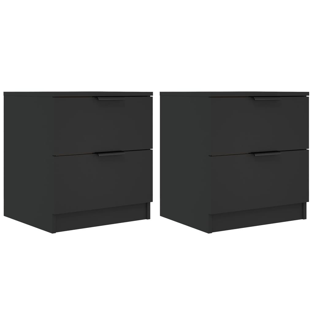 Nachtkastjes 2 st bewerkt hout zwart is nu te koop bij PeponiXL, paradijselijk wonen!