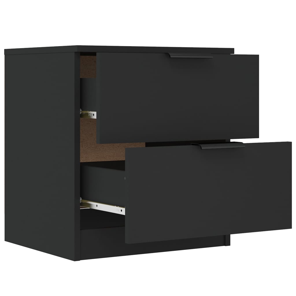 Nachtkastjes 2 st bewerkt hout zwart is nu te koop bij PeponiXL, paradijselijk wonen!