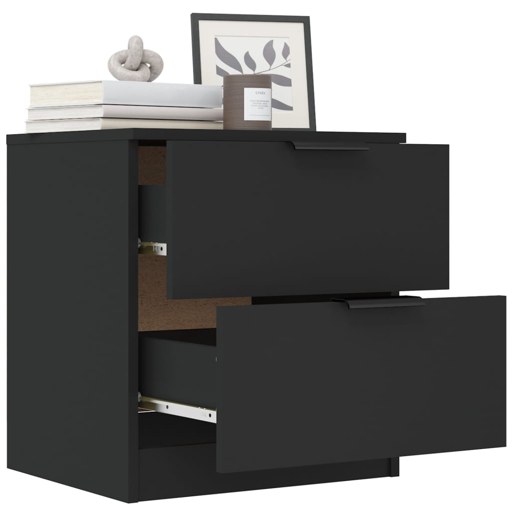 Nachtkastjes 2 st bewerkt hout zwart is nu te koop bij PeponiXL, paradijselijk wonen!