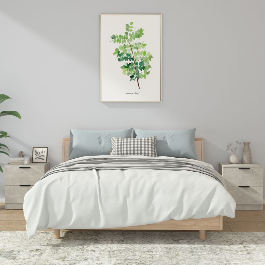 Nachtkastjes 2 st bewerkt hout betongrijs is nu te koop bij PeponiXL, paradijselijk wonen!