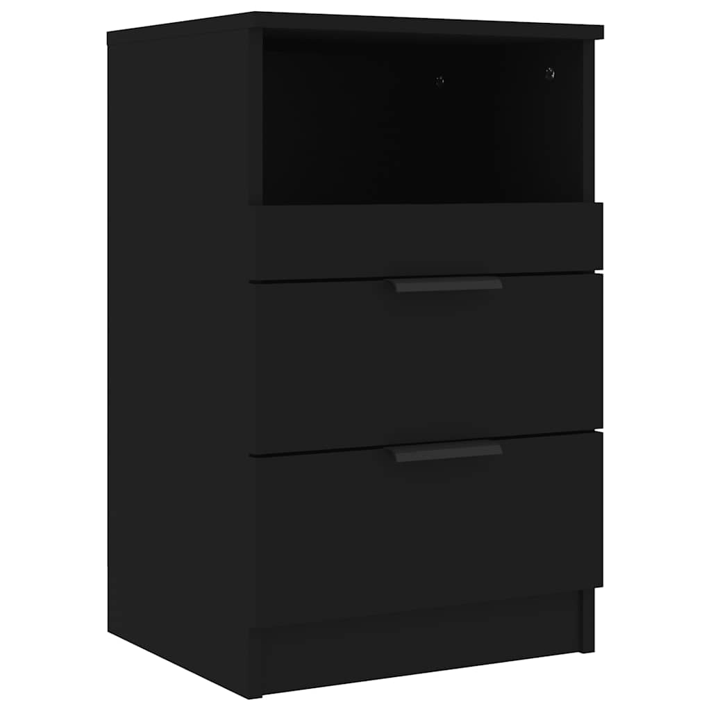 Nachtkastjes 2 st bewerkt hout zwart is nu te koop bij PeponiXL, paradijselijk wonen!