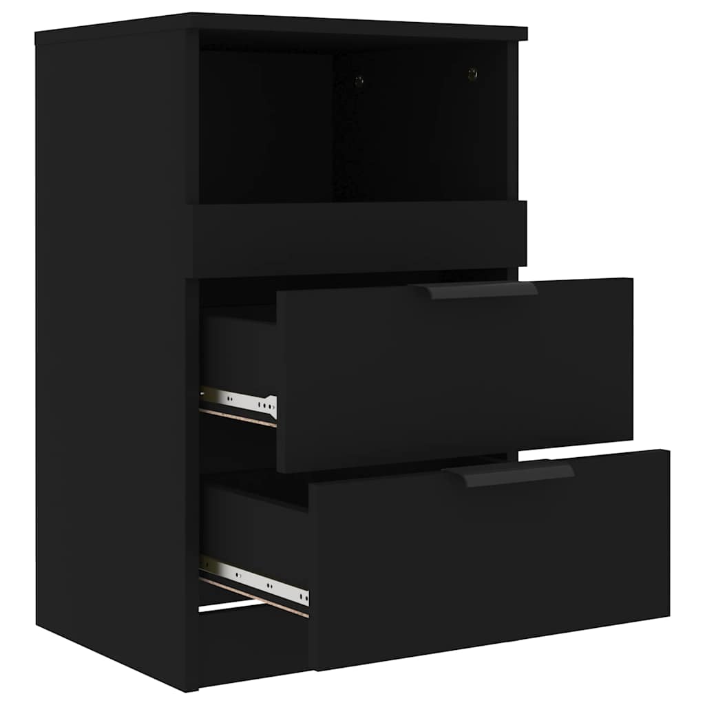 Nachtkastjes 2 st bewerkt hout zwart is nu te koop bij PeponiXL, paradijselijk wonen!