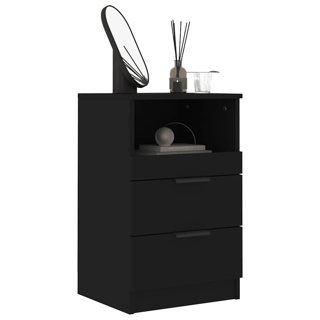 Nachtkastjes 2 st bewerkt hout zwart is nu te koop bij PeponiXL, paradijselijk wonen!