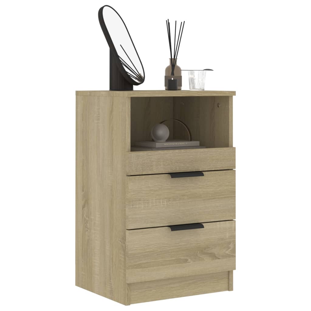 Nachtkastje bewerkt hout sonoma eikenkleurig is nu te koop bij PeponiXL, paradijselijk wonen!