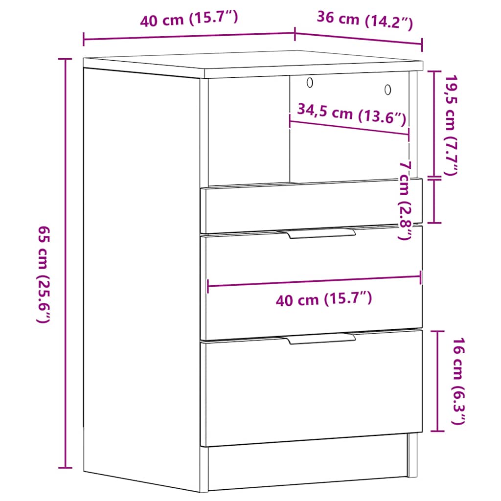 Nachtkastjes 2 st bewerkt hout sonoma eikenkleurig is nu te koop bij PeponiXL, paradijselijk wonen!