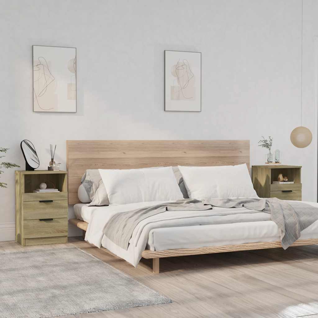 Nachtkastjes 2 st bewerkt hout sonoma eikenkleurig is nu te koop bij PeponiXL, paradijselijk wonen!