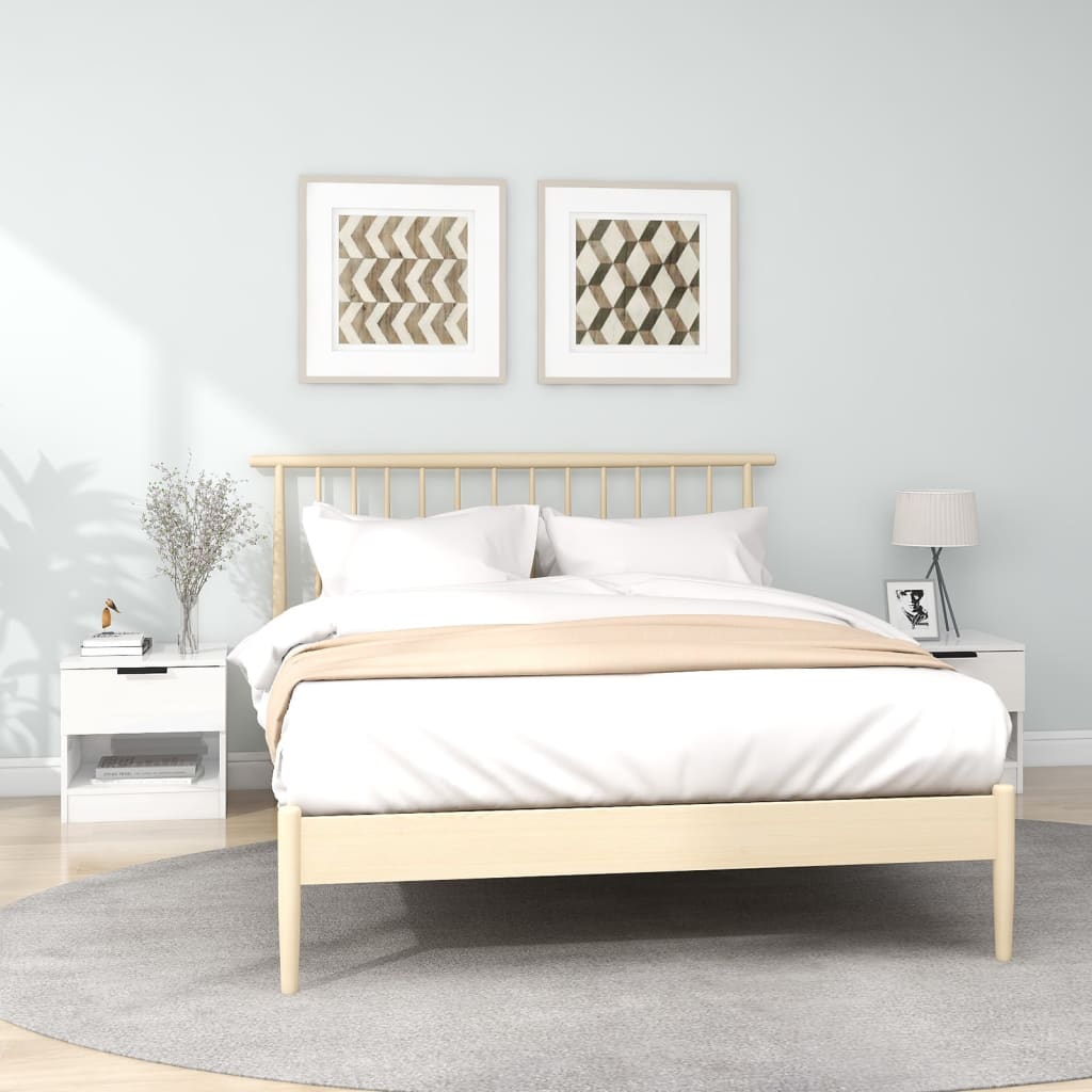 Nachtkastjes 2 st bewerkt hout hoogglans wit is nu te koop bij PeponiXL, paradijselijk wonen!