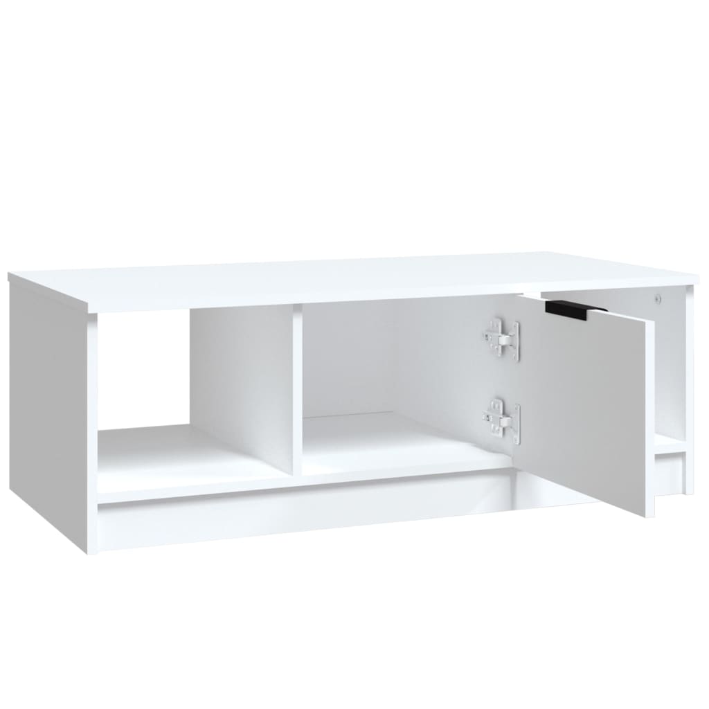 Salontafel 102x50x36 cm bewerkt hout wit is nu te koop bij PeponiXL, paradijselijk wonen!