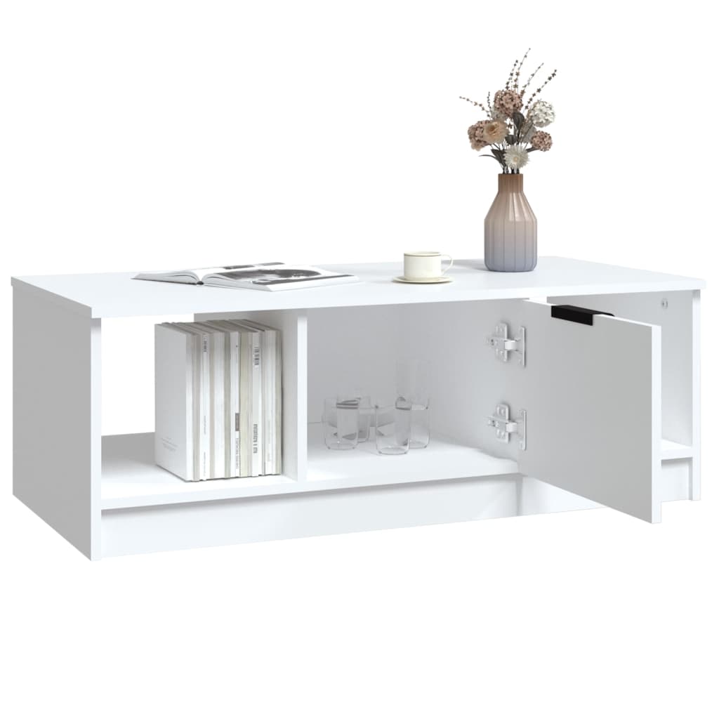 Salontafel 102x50x36 cm bewerkt hout wit is nu te koop bij PeponiXL, paradijselijk wonen!