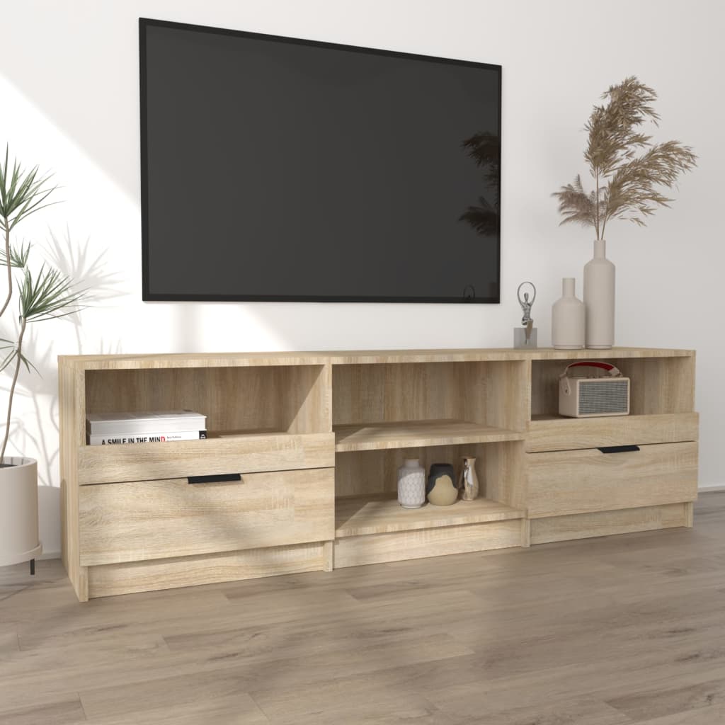 Tv-meubel 150x33,5x45 cm bewerkt hout sonoma eikenkleurig is nu te koop bij PeponiXL, paradijselijk wonen!